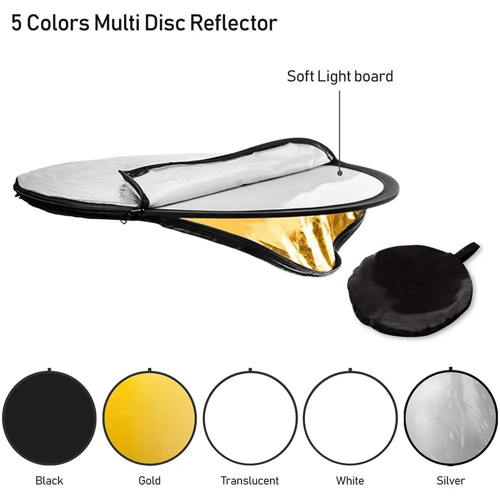 5-in-1 Folding Photography Reflector - Size Options