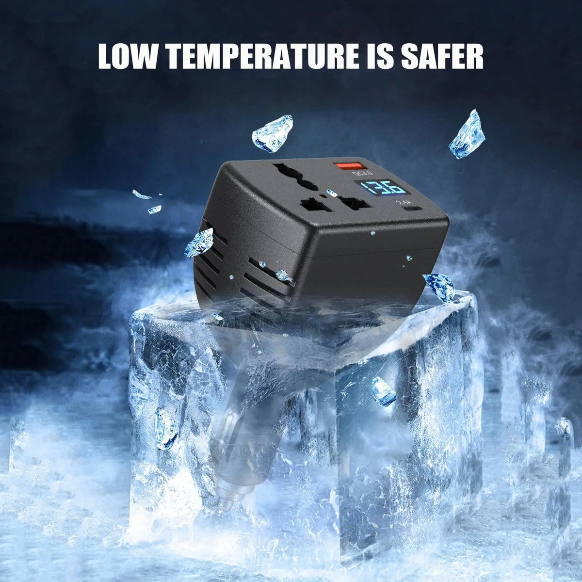 Car Laptop Charger 150W DC 12V To AC 220V Fast Charging Converter Car Plug Charger for Truck Suv Rv Boat Road Ride Trip Travel