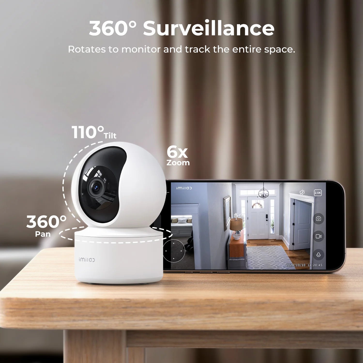 IMILAB C21 2.5K WiFi Indoor Baby Monitor with 360° Tracking