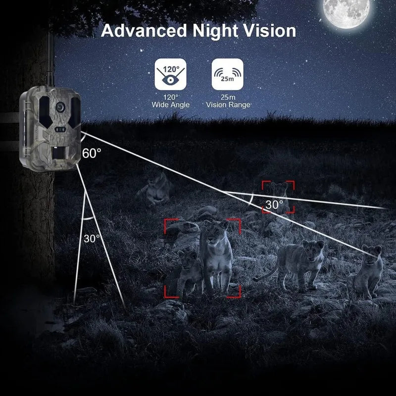 4K 4G Wildlife Trail Camera with 0.2s Trigger and Night Vision