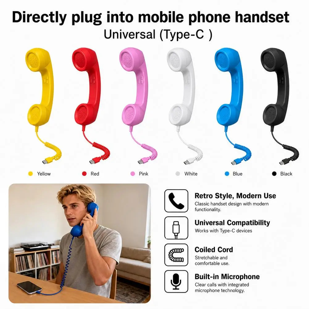 Auricular telefónico con micrófono y conector Type-C
