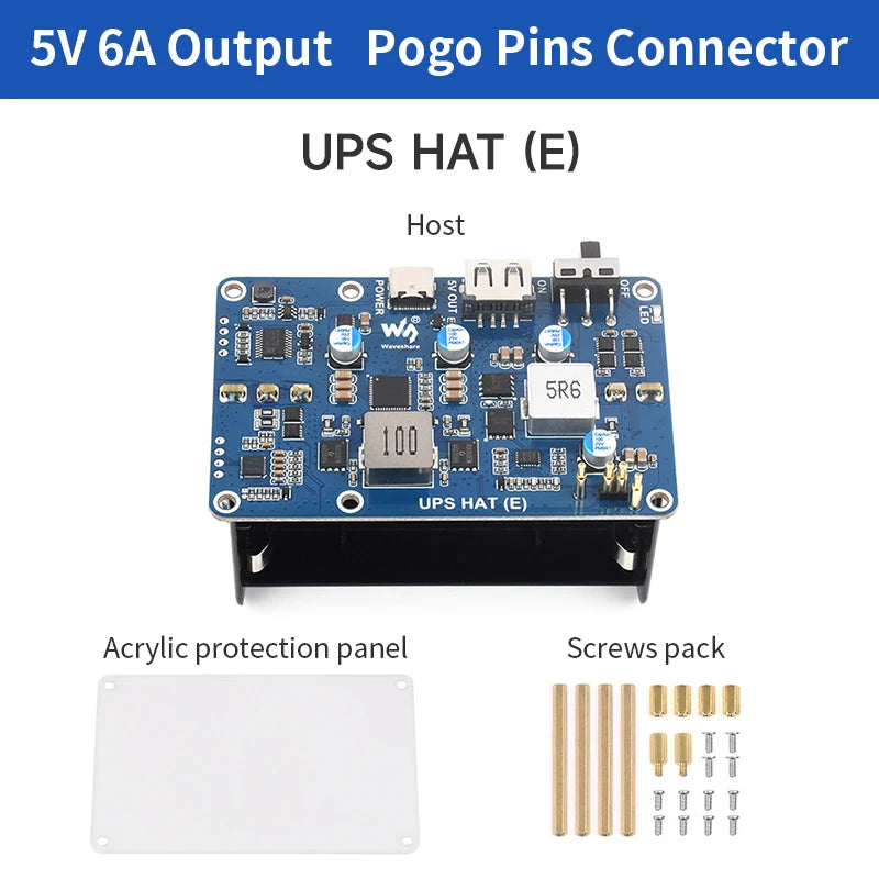 UPS HAT E for Raspberry Pi 5 - 21700 Battery Board