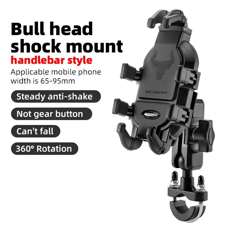 Motorcycle Phone Holder with Shock Absorption