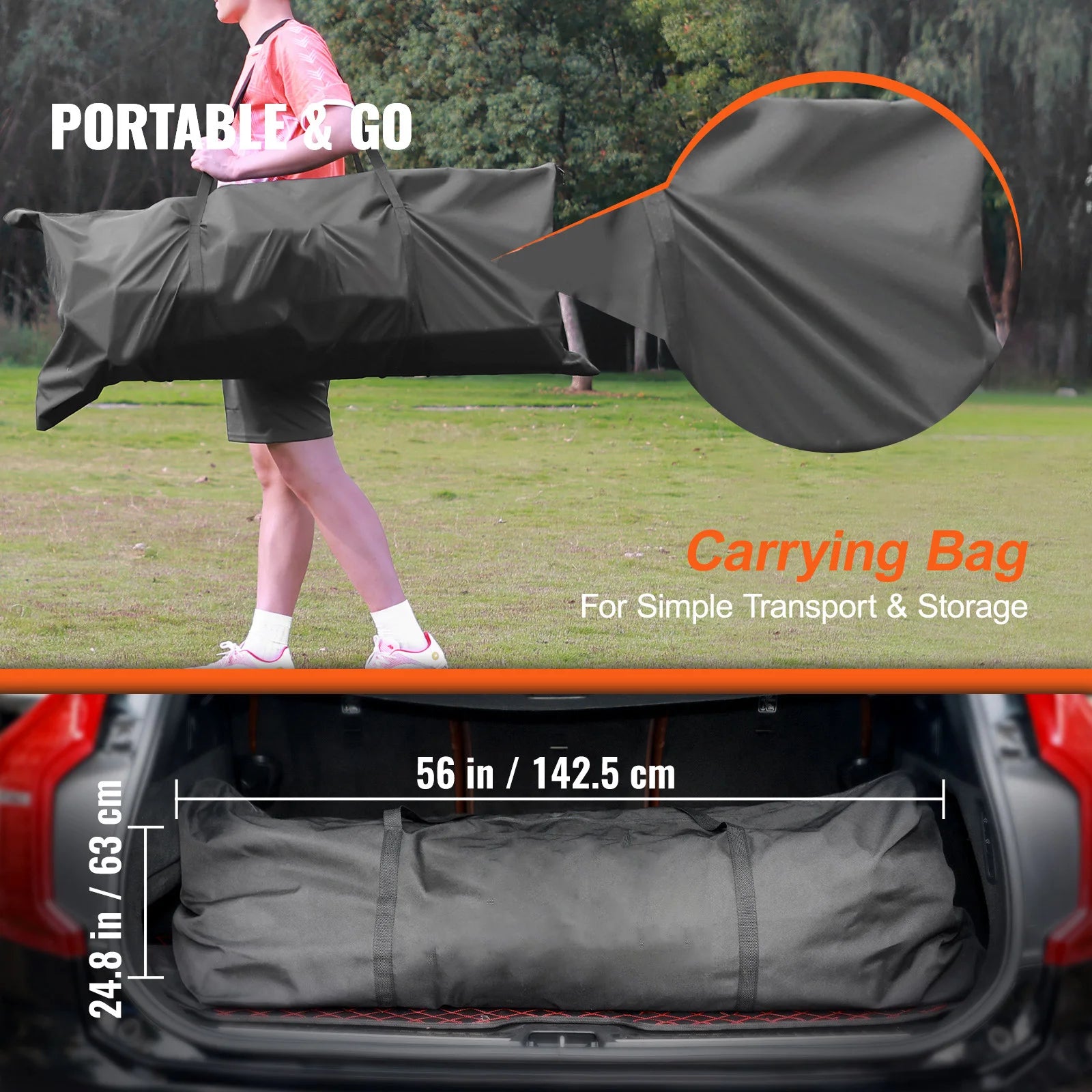 12x6FT Portable Soccer Goal with Carry Bag
