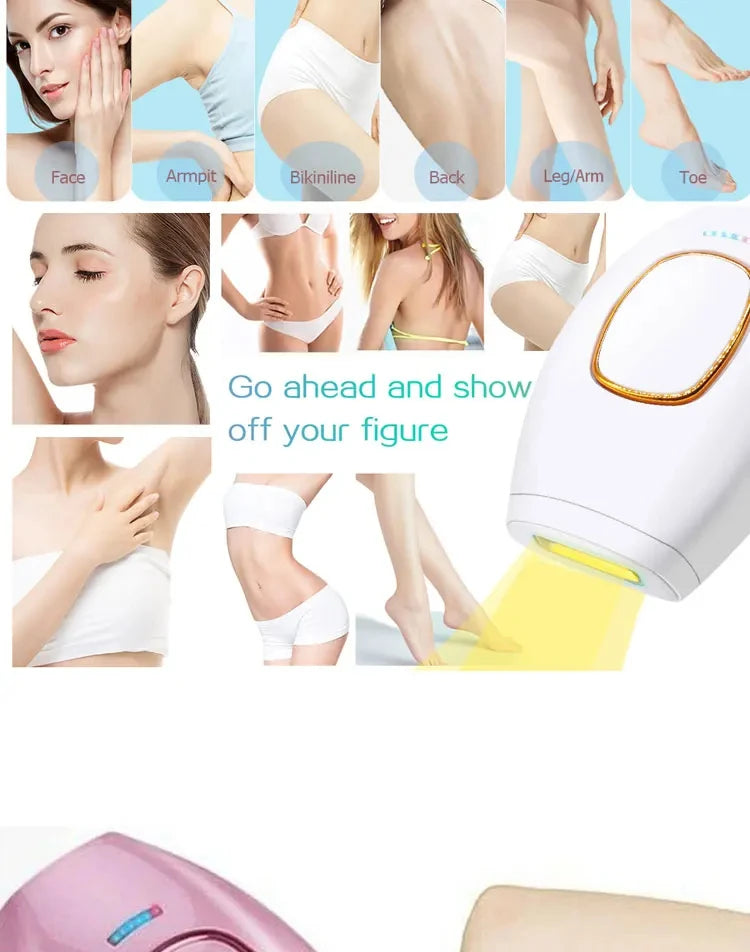Body Bikini IPL 500,000 Flash Depilator Pulses Permanent Laser Epilator Painless For Women Hair Removal Home Use Devices 