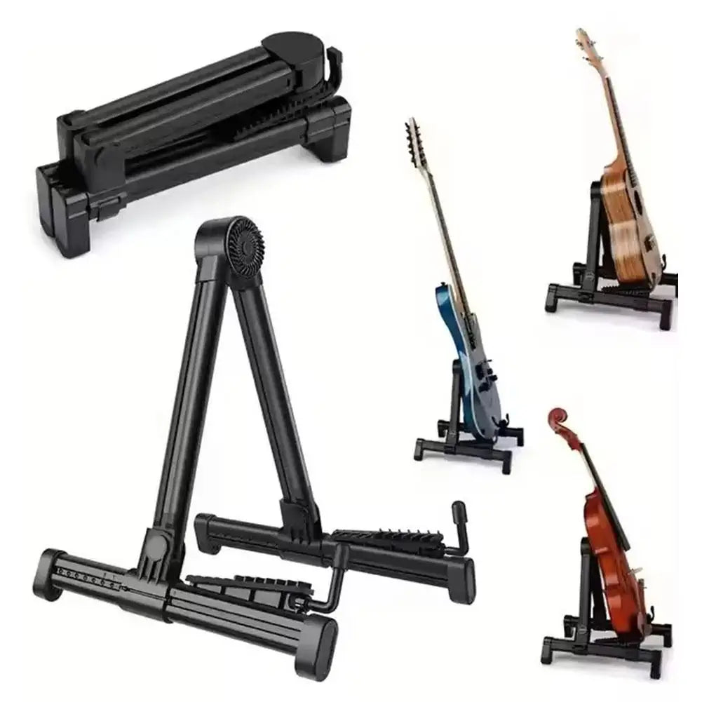 Supporto da pavimento pieghevole per chitarra con appoggio regolabile