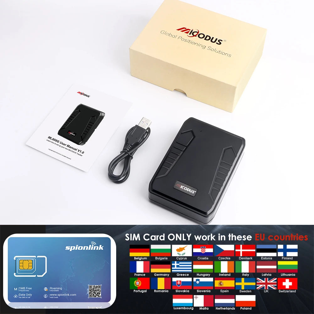 4G MiCODUS GNSS Locator ML808G 10000Mah Magnet Asset GPS Tracker Vehicle Waterproof Geo-fence Lifetime Free APP
