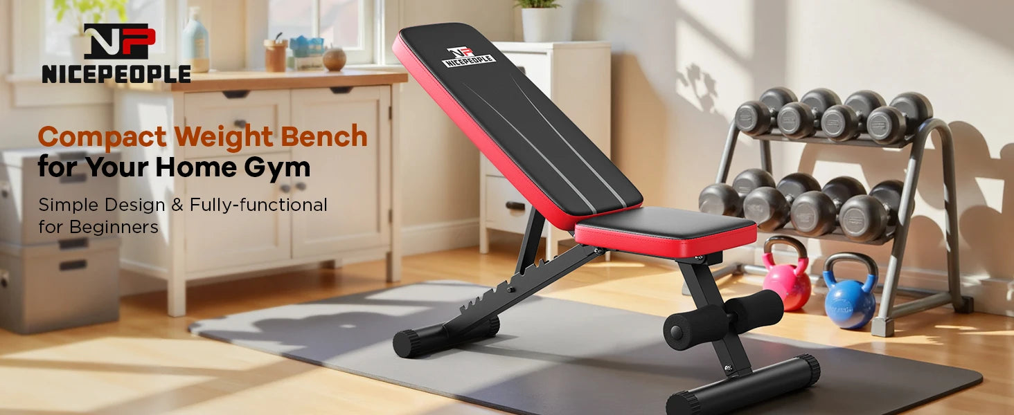 Adjustable Weight Bench with 8 Angles & 660LB Capacity for Home Gym