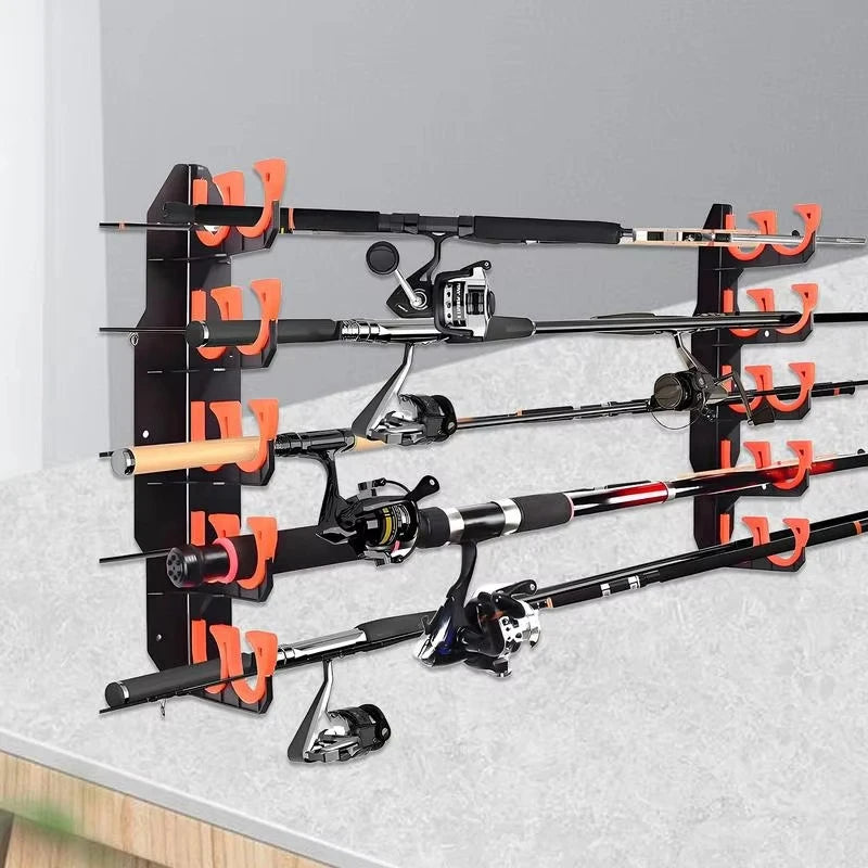 Wall-Mounted Fishing Rod Storage Rack, 42 cm
