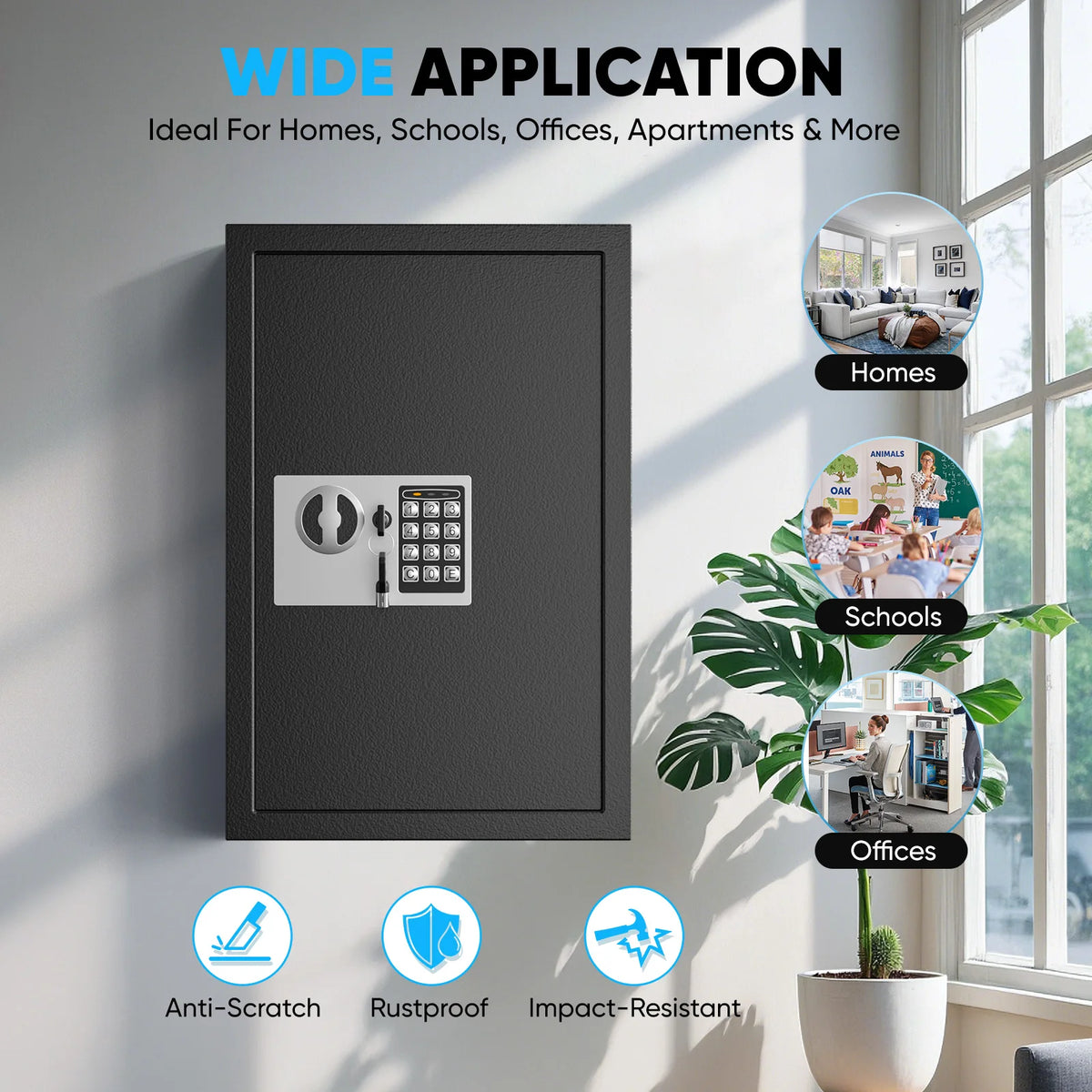 Combination Key Cabinet 75 Key Hooks Key Box Wall Mounted With Key/Code Lock Locking Key Organizer Key Cabinet Security Lock Box