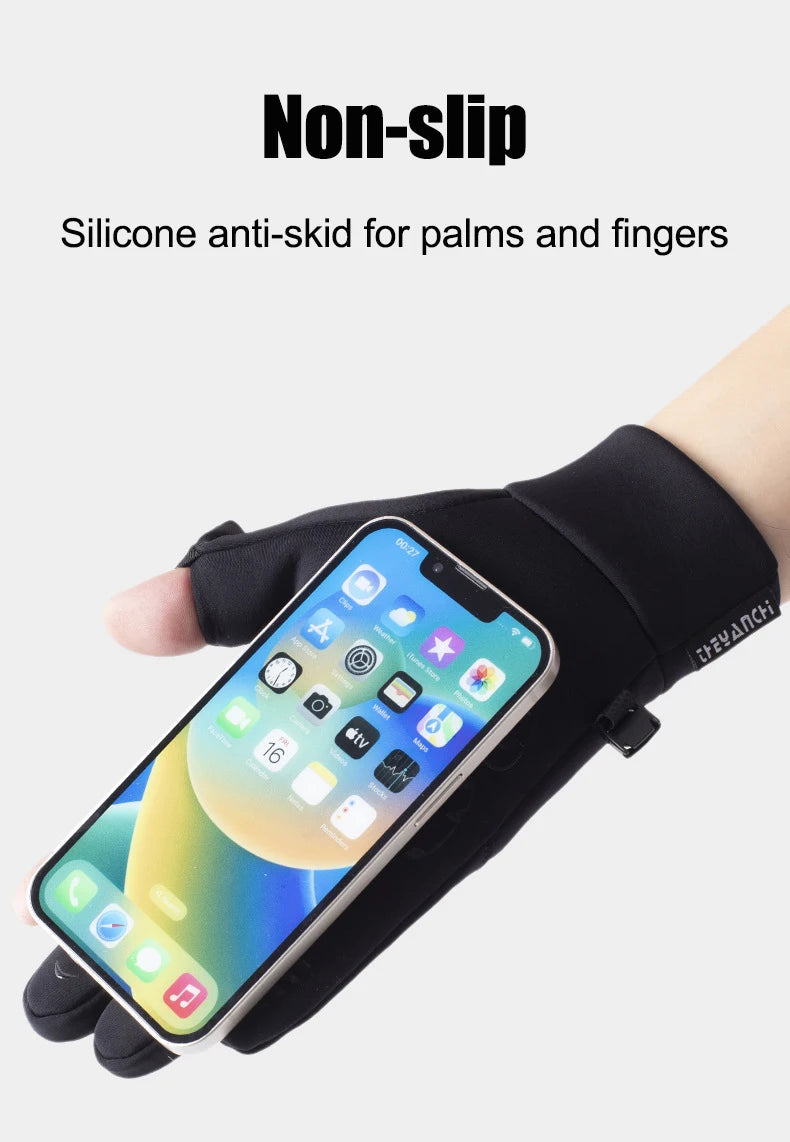 Winter Warm Touch Screen Gloves Outdoor Windproof Waterproof Cold-proof Gloves Men Driving Cycling Fishing Ski Gloves 