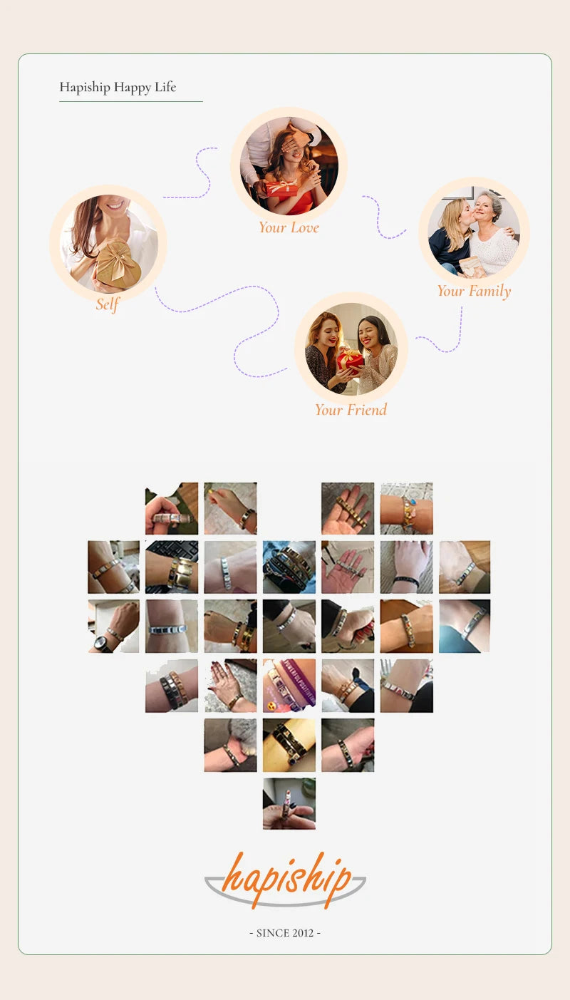 Hapiship New Women's Jewelry 9mm Width Itanlian Elastic Charm Bracelet Fashion Stainless Steel Bangle ST- 