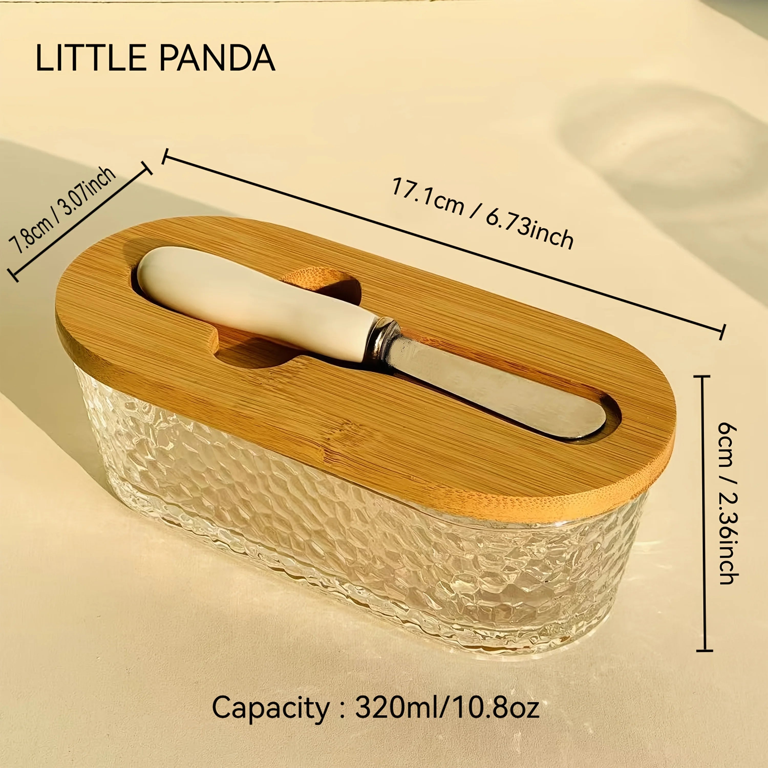 Glass Butter Dish Set with Sealed Lid