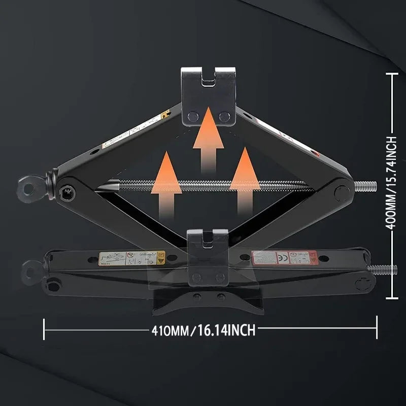 Portable Scissor Jack, 0.8 t, 1 t or 2 t Options