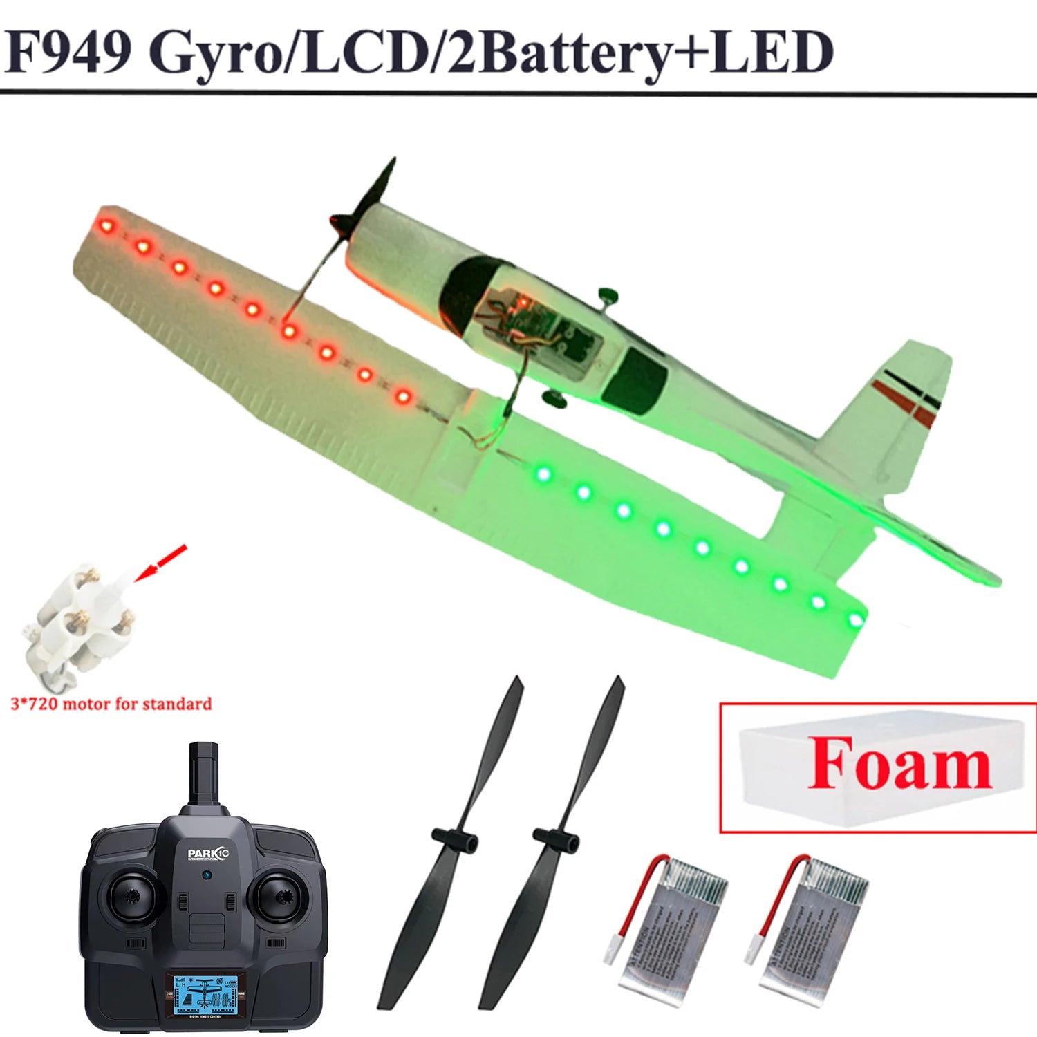 【C0】WLtoys 2.4G F949 LCD Version RC Airplane Cessna 182 3D6G 3Ch Fixed Wing Plane Outdoor Drone RTF With Gyroscope And Night 