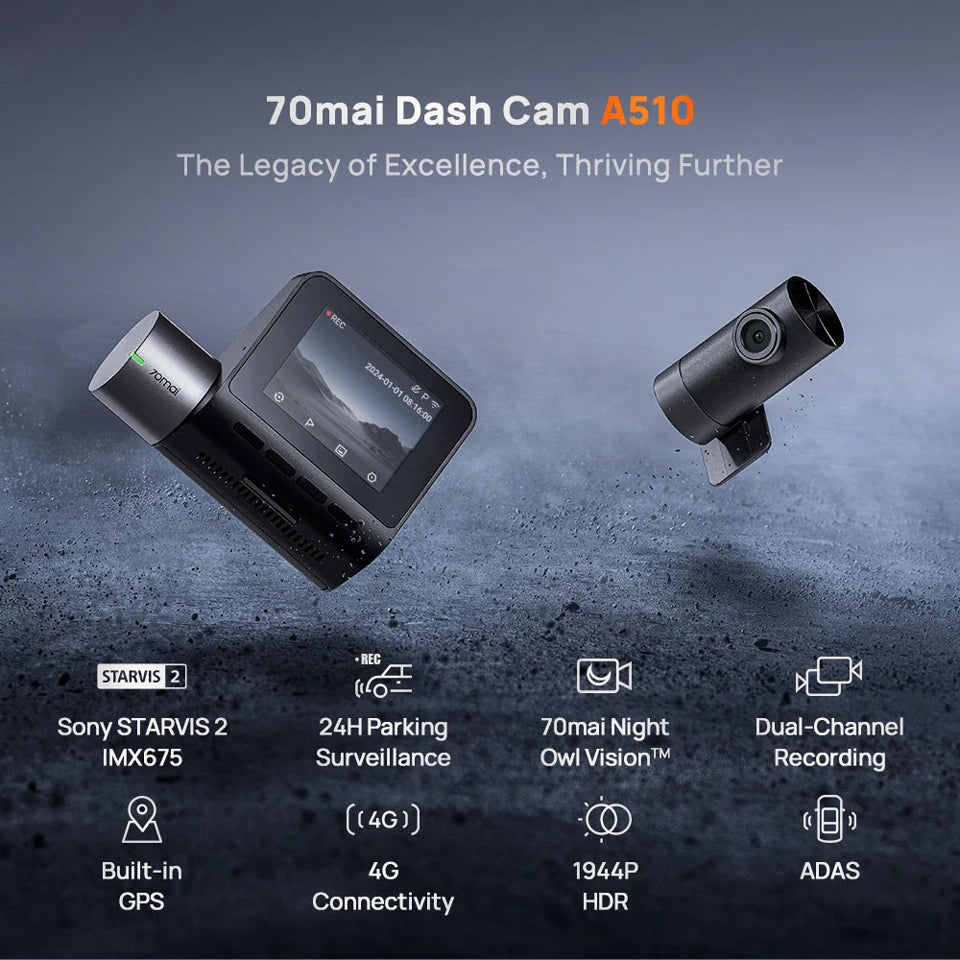 1944P HDR GPS Dash Cam with ADAS and Optional Rear Camera