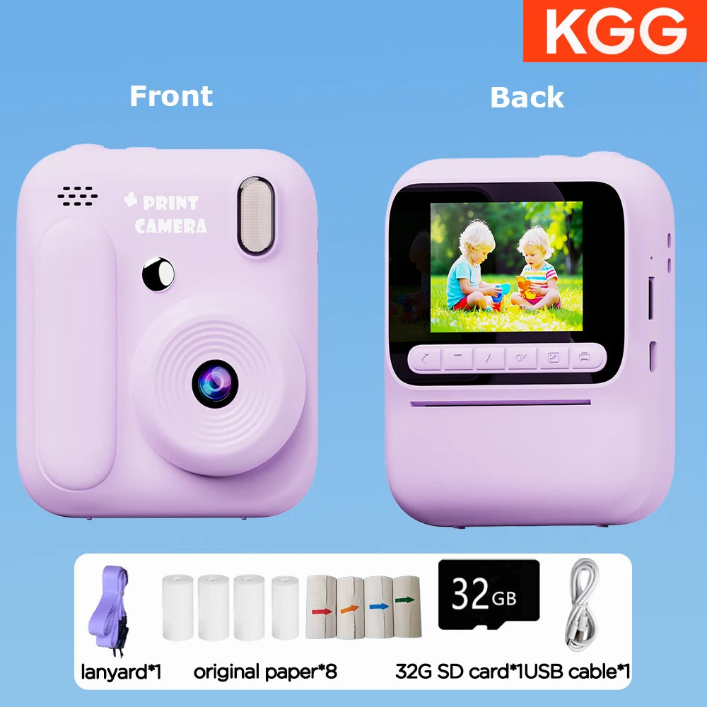 Kids Instant Color Printing Camera 32GB 1080P