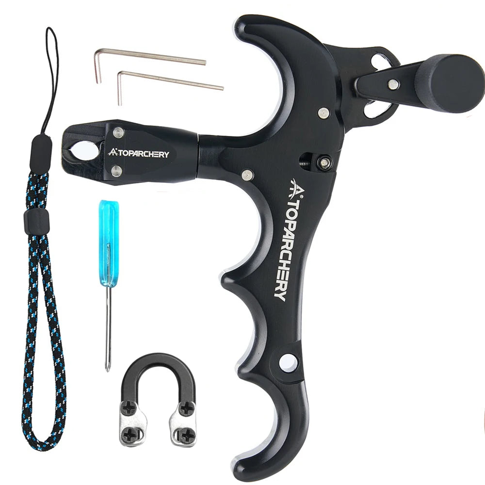 Four-Finger Thumb Archery Release with Rotating Head