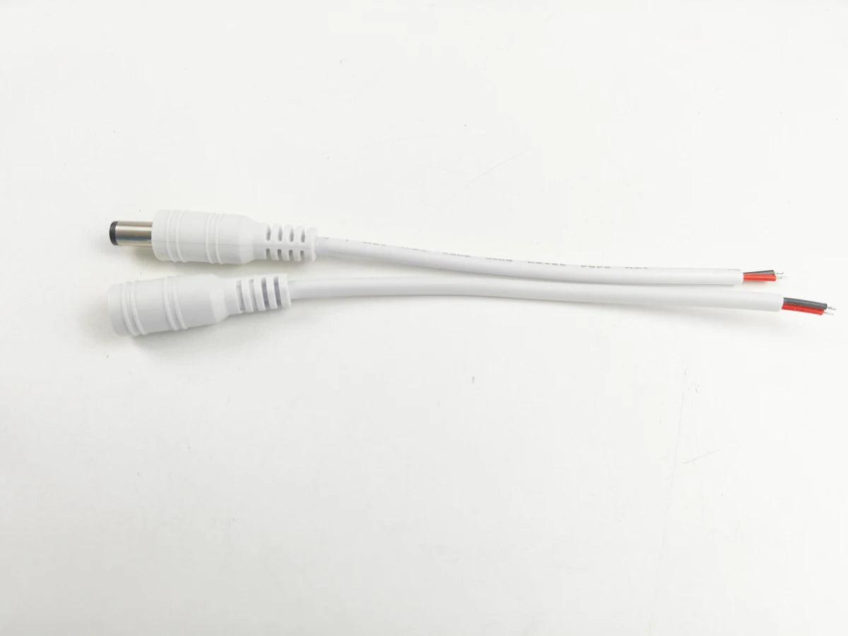 1/5/10 Pcs 5.5x2.1mm DC Male Female Power Plug Cable Wire Jack Adapter Connector for CCTV Single Color 3528 5050 LED Tape Light 