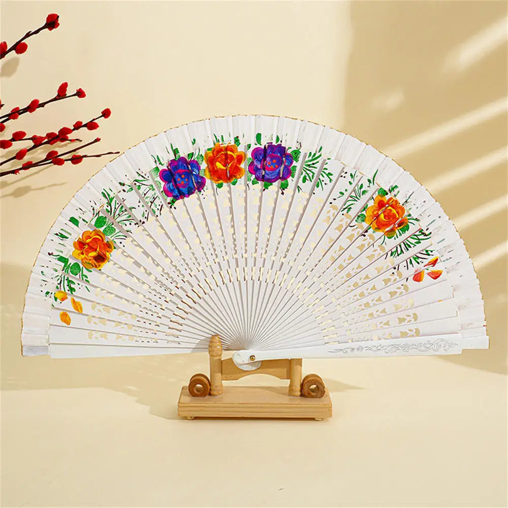 Faltbarer Handfächer aus Holz, 20.5 cm, für Hochzeiten und Gäste