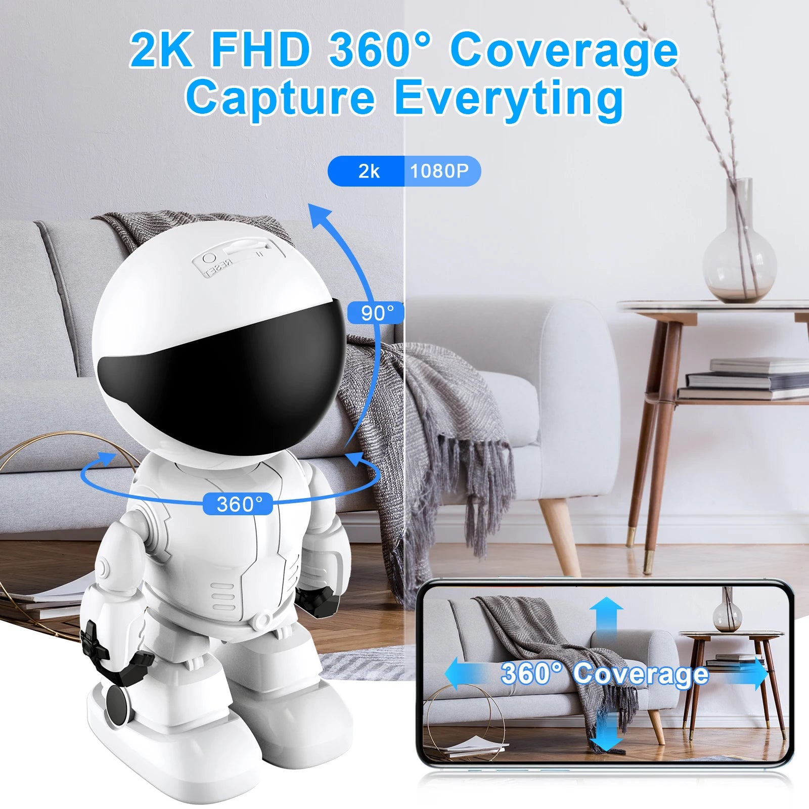 Indoor Home Security Camera with 3MP Night Vision and Audio