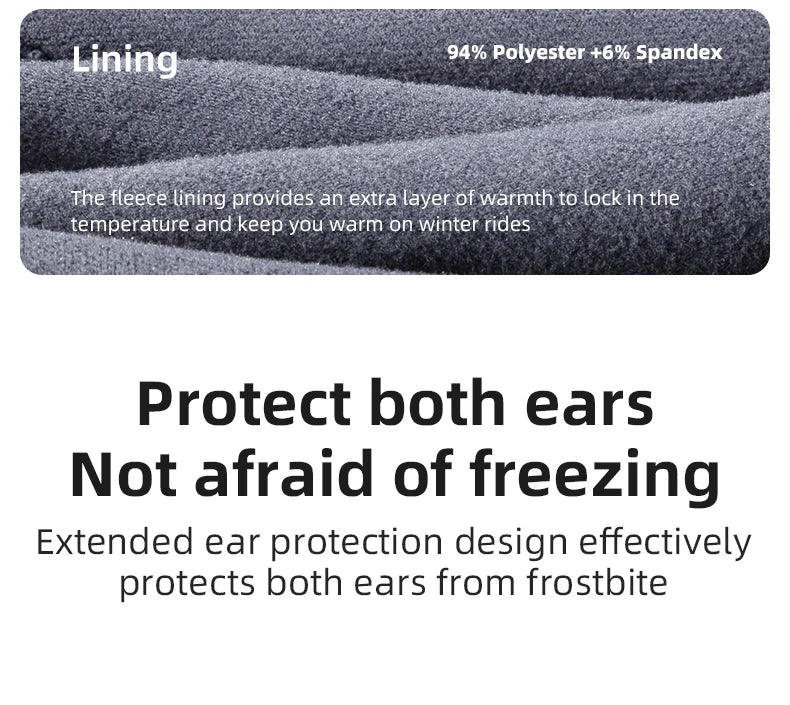 Qunature Varm Vintermössa Utomhus Fleece Öronlappar Vindskydd Mössor Förlängt Öronskydd Lättvikts Snö Skidmössa