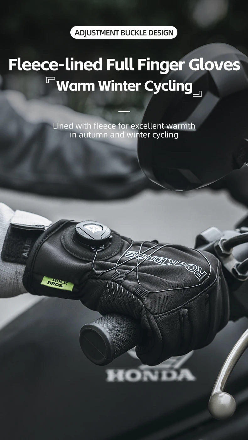 Vinter Cykelhandsker Touchscreen Fuld Finger Varm Anti-Skrid Greb