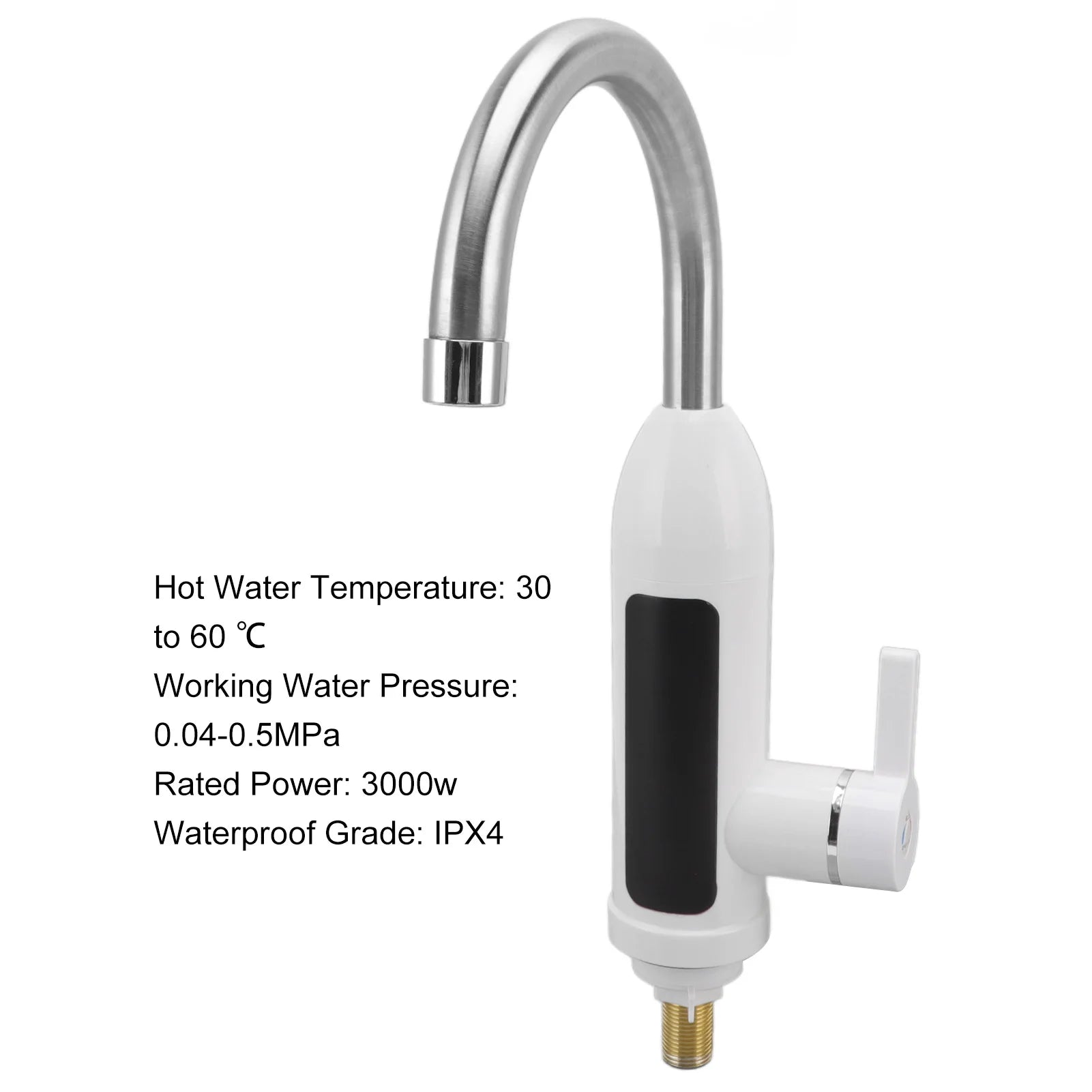 Instant Hot Water Faucet 3000W Tankless Heater with Display