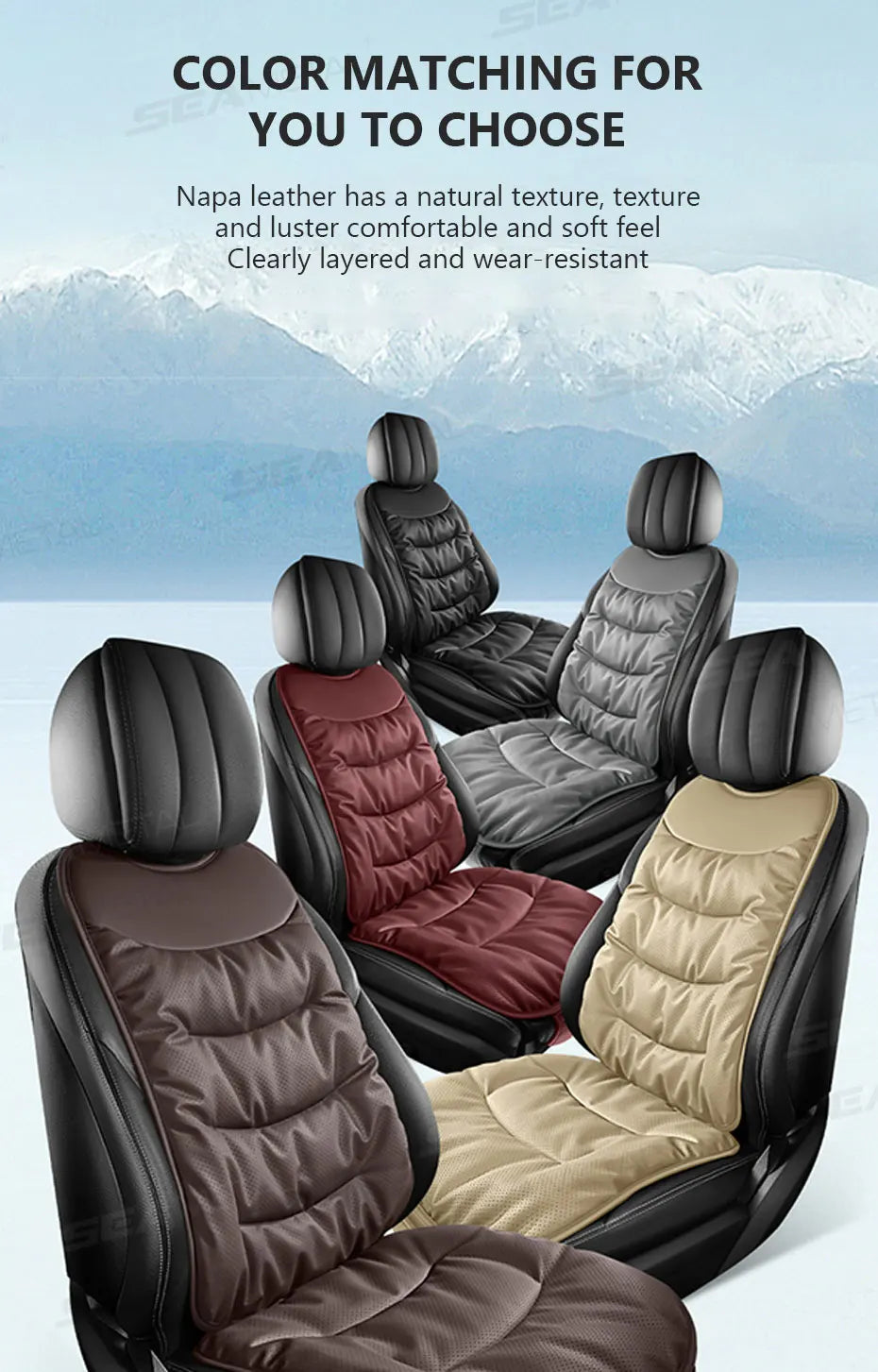 SEAMETAL Winter Car Seat Cover Thicken Thermal Plush Car Seat Cushion Anti Slip Seat Protection Cover Universal for Sedan/Suv