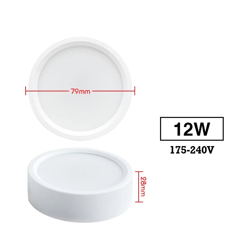 Surface-Mounted LED Ceiling Light, 9W-18W Options
