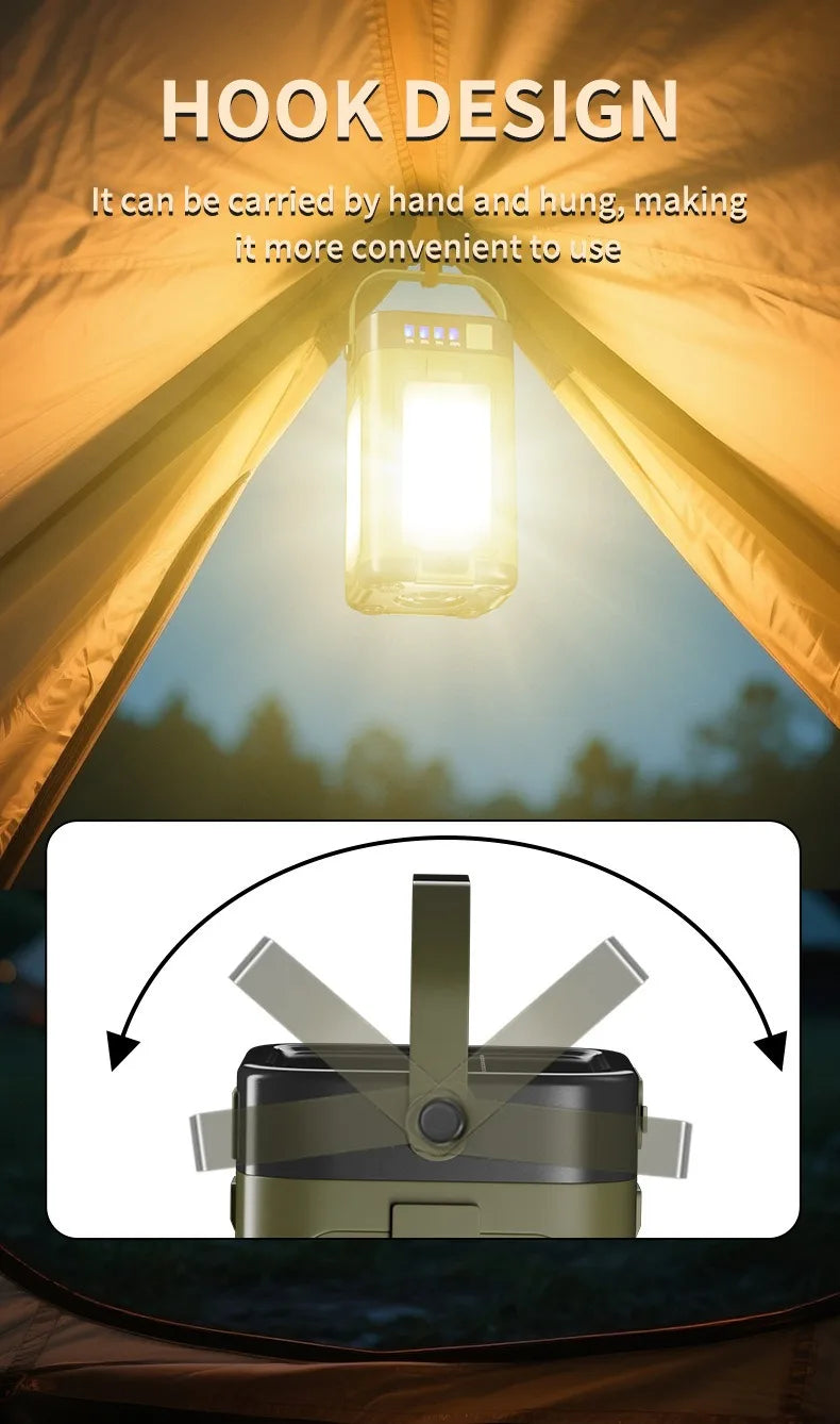 Lanternă pliabilă de camping cu 4 foi, solară, reîncărcabilă, lumină de urgență