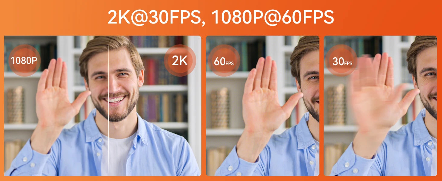 Nuroum 2K QHD Webcam 1440P/60FPS with Noise-Canceling Mics