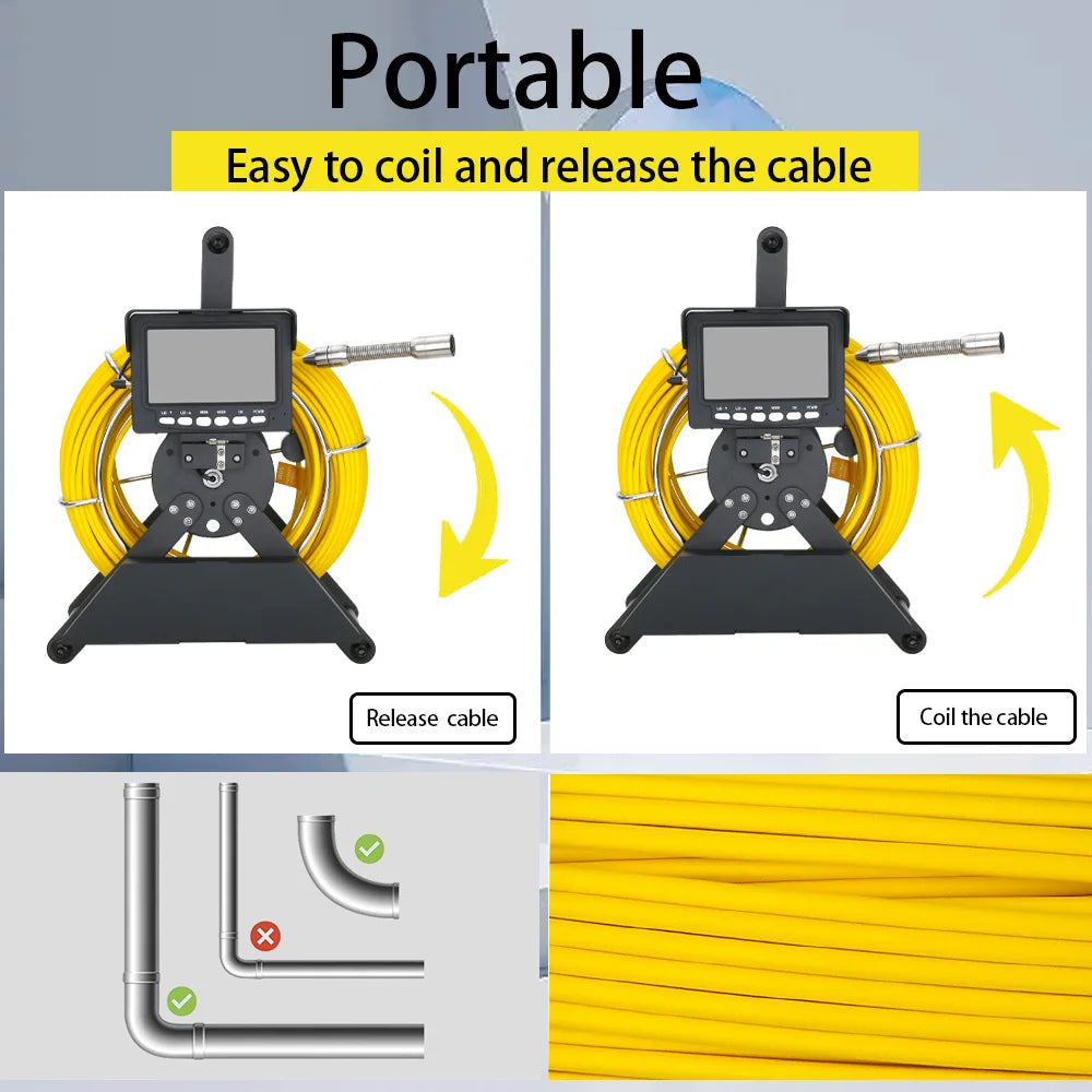 4.3" Sewer Pipe Inspection Camera with DVR Option