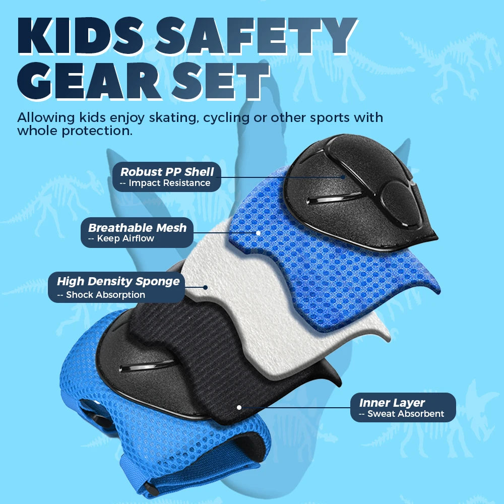 VICTGOAL Kids Bicycle Helmet Child Sports Safety Cycling Protection Knee Elbow Pad Sets Balance Bike Roller Skating Helmet Guard 