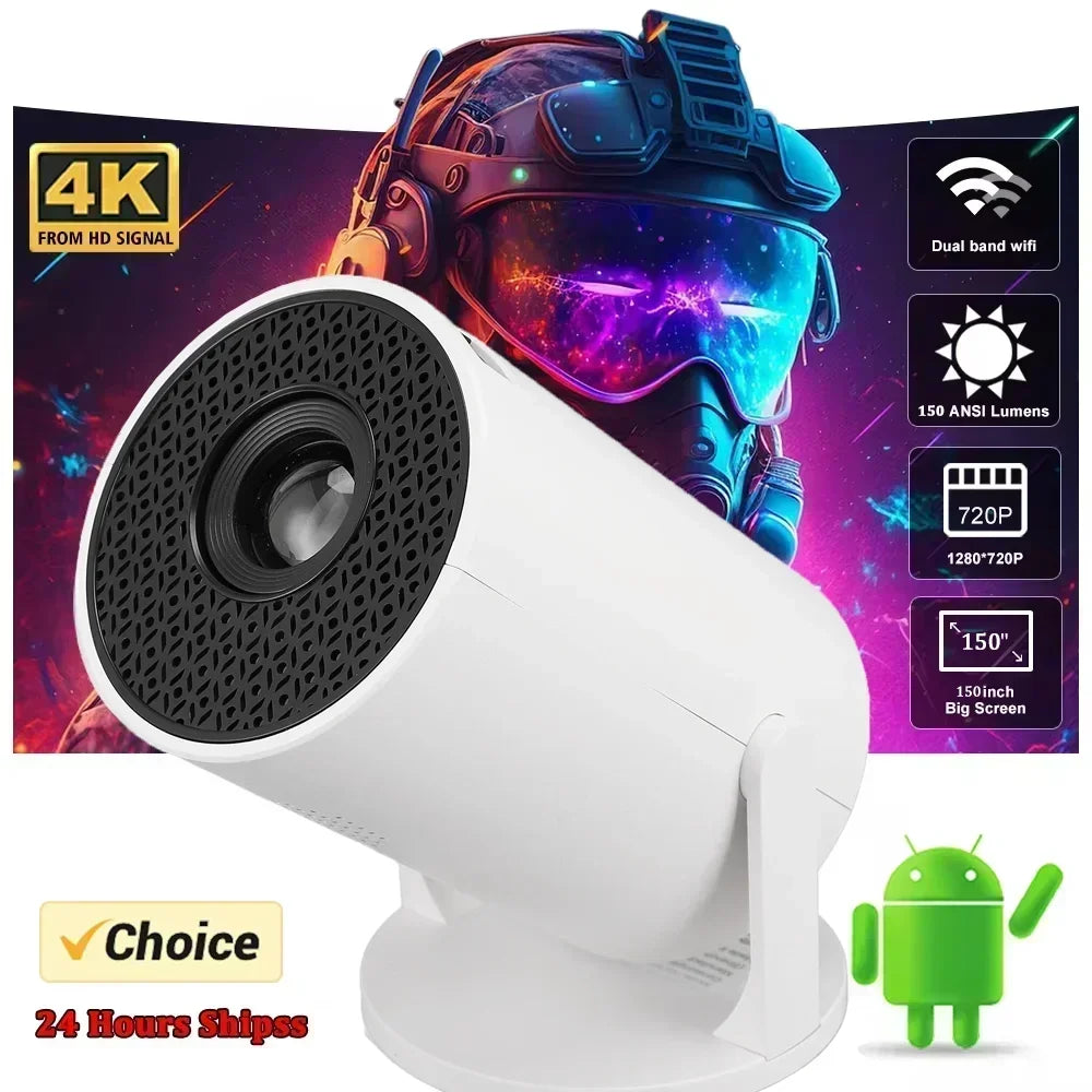 Ny SmartProjector Mini HY300 8K Android 11 Dubbel Wifi6 290ANSI Allwinner H726 BT5.4 1080P 1280*720P Hemmabiougn Outdoor Projektor