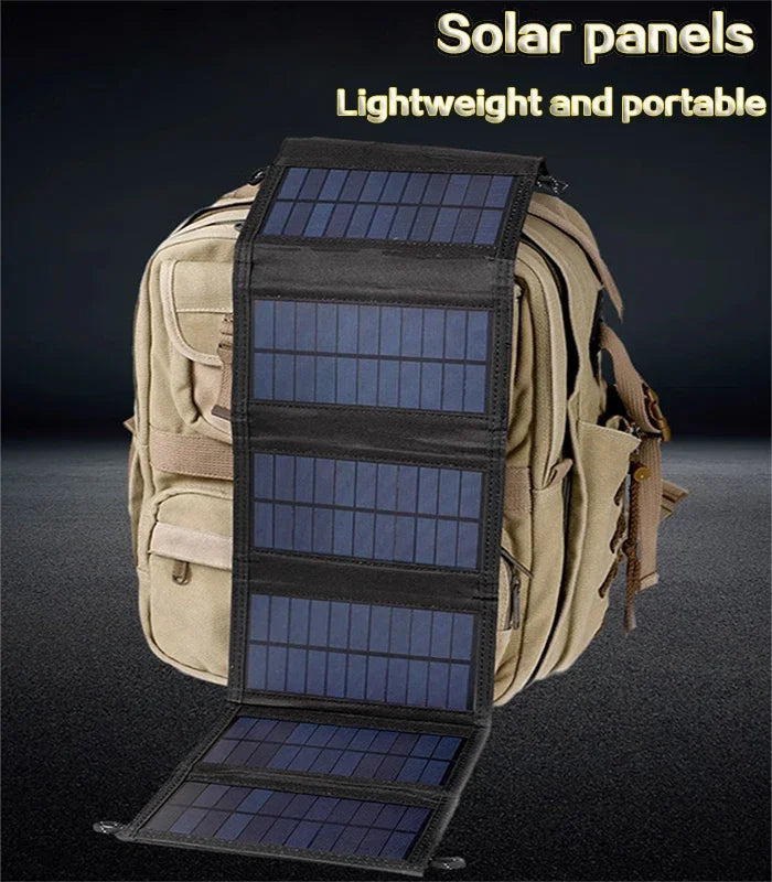 Panel solar plegable 6 pliegues 800W Panel solar portátil 20w/h Cargador rápido USB 5V DC Fuente de energía móvil solar 24/7