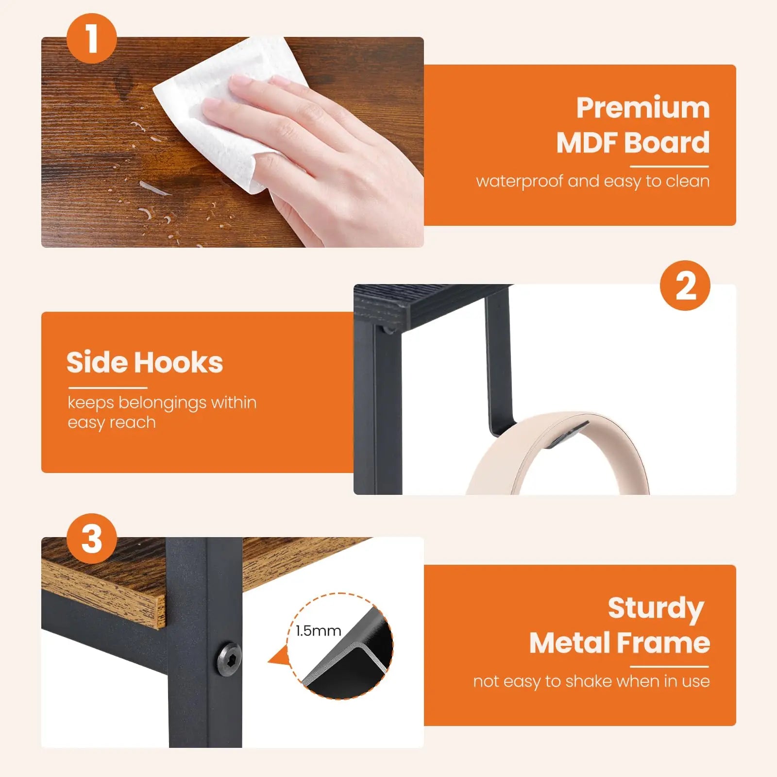 Modern Computer Desk with Drawers and Adjustable Storage Shelf
