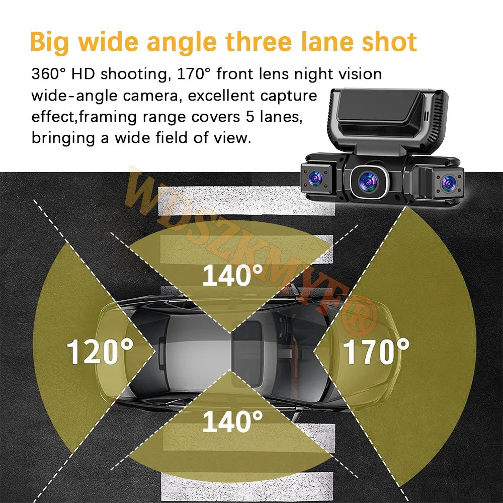 4-kanálová 360° WiFi kamera do auta s nahrávaním v 1080P a parkovacím monitorom