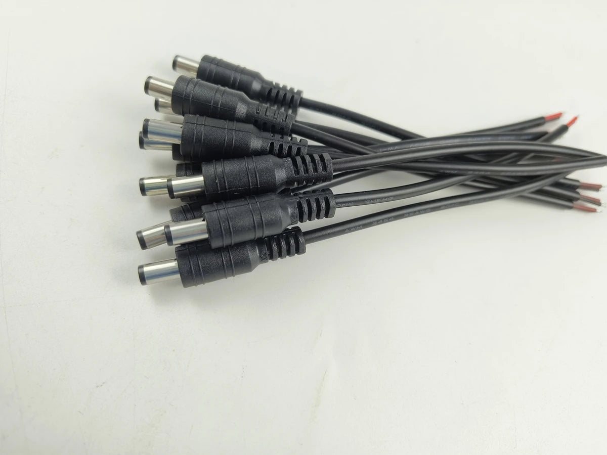 1/5/10 Pcs 5.5x2.1mm DC Male Female Power Plug Cable Wire Jack Adapter Connector for CCTV Single Color 3528 5050 LED Tape Light 