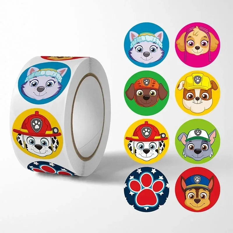 New 500PCS Paw Patrol Children's Cartoon Stickers Cute Kids Stationery Supplies School Teacher Supplies Reward Sticker Toys Gift 