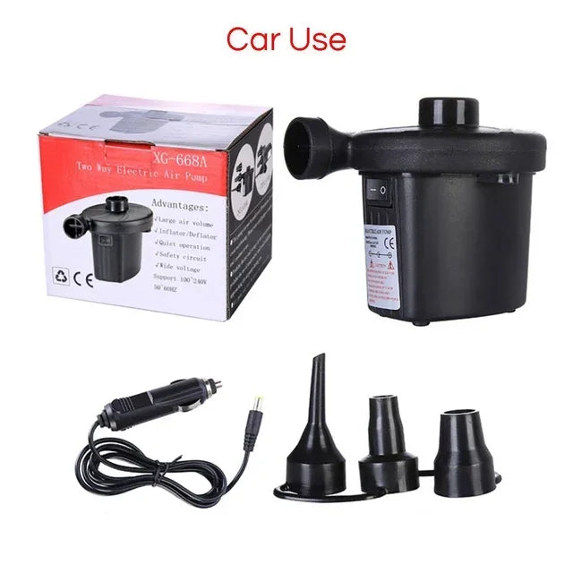 Electric Air Pump for Air Beds, Pools and Floats, Mains or 12V