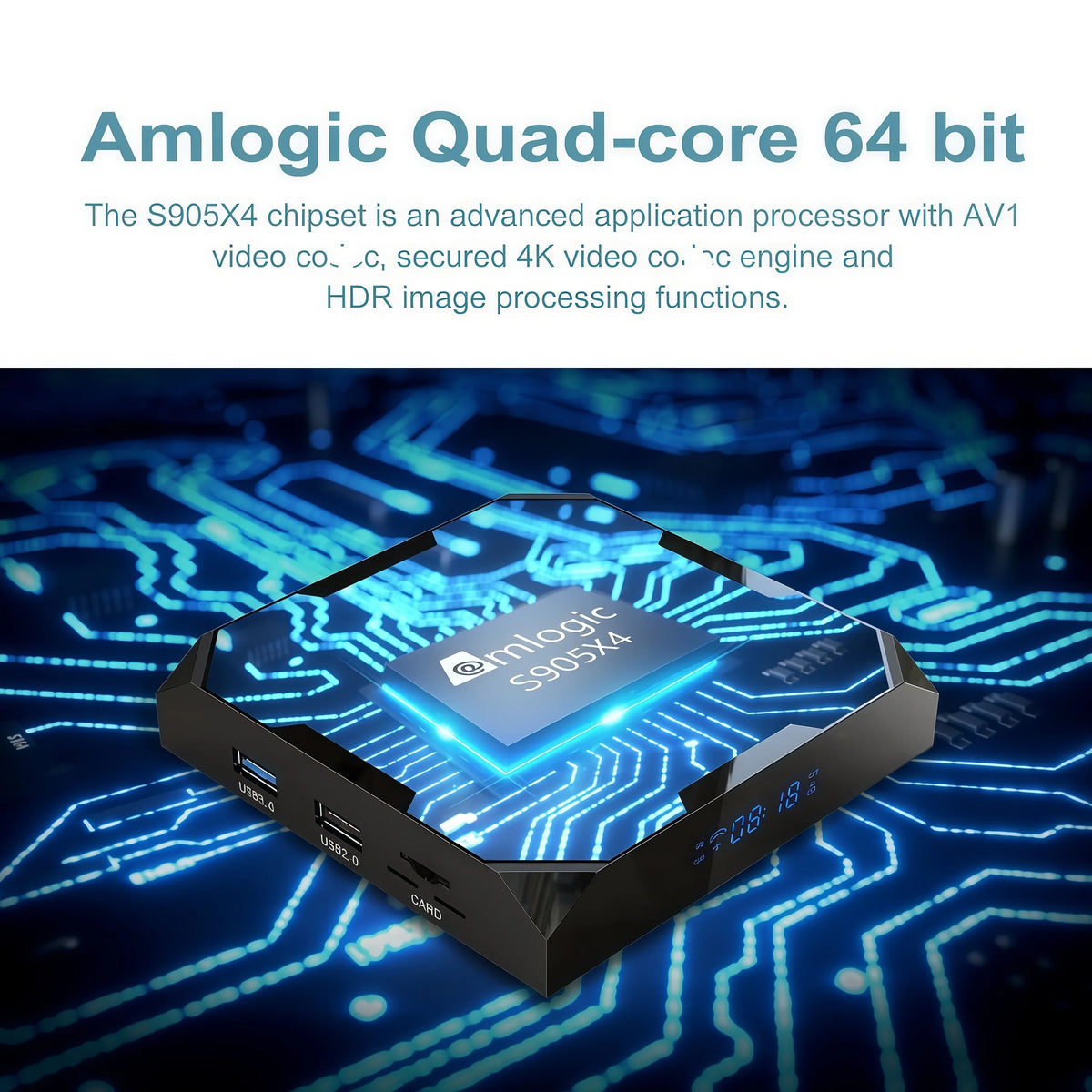 X96 Max+Ultra Android 11 TV Box Amlogic S905X4 4GB RAM 64GB ROM 8K Decoding AV1 Codec Dual WiFi 2.4G&5G BT4.0 USB3.0 HDR10+ Media Player Smart Set Top Box Decodificador
