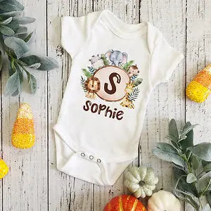 Gepersonaliseerd Leeuw Initiaal Baby Body