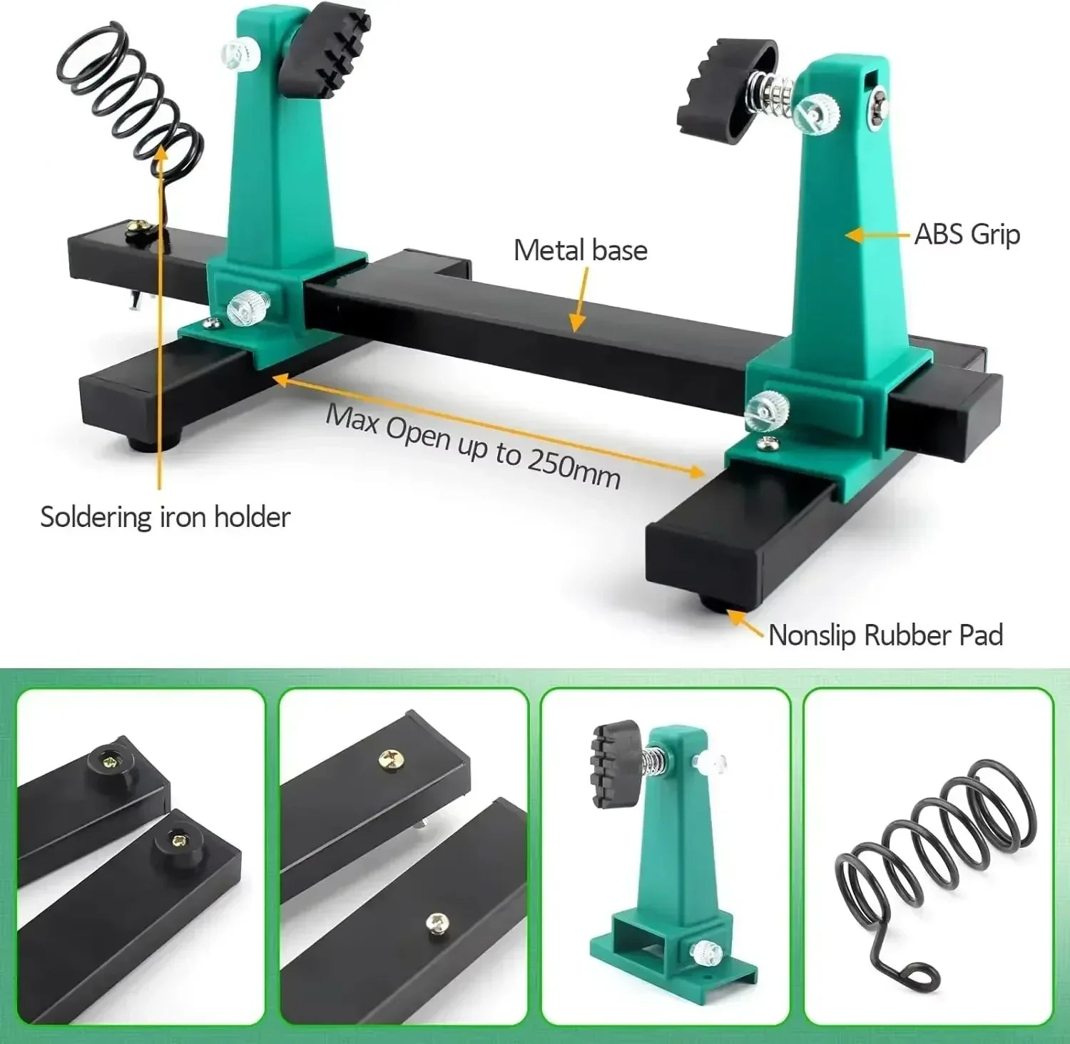 Metal 360° Rotation Adjustable PCB Holder Jig Soldering Stand Clamp
