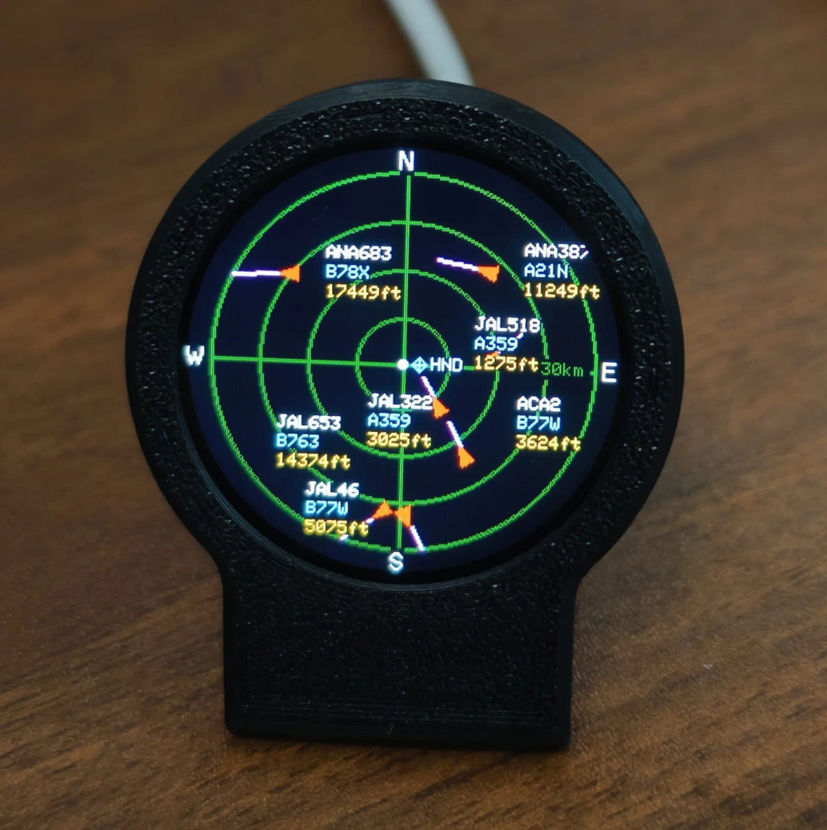 USB-C stolní radar s živým sledováním letu ADS-B