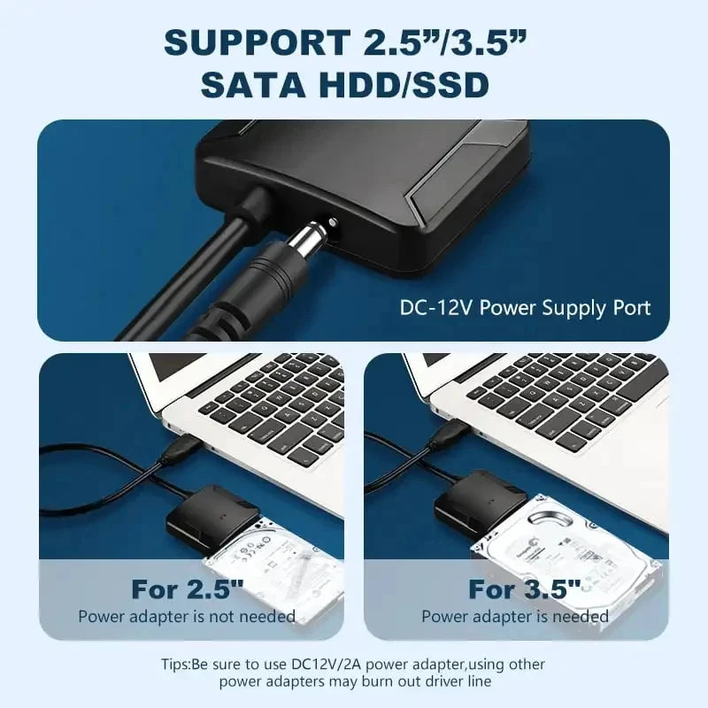 USB 3.0 to SATA Drive Adapter - Power Options