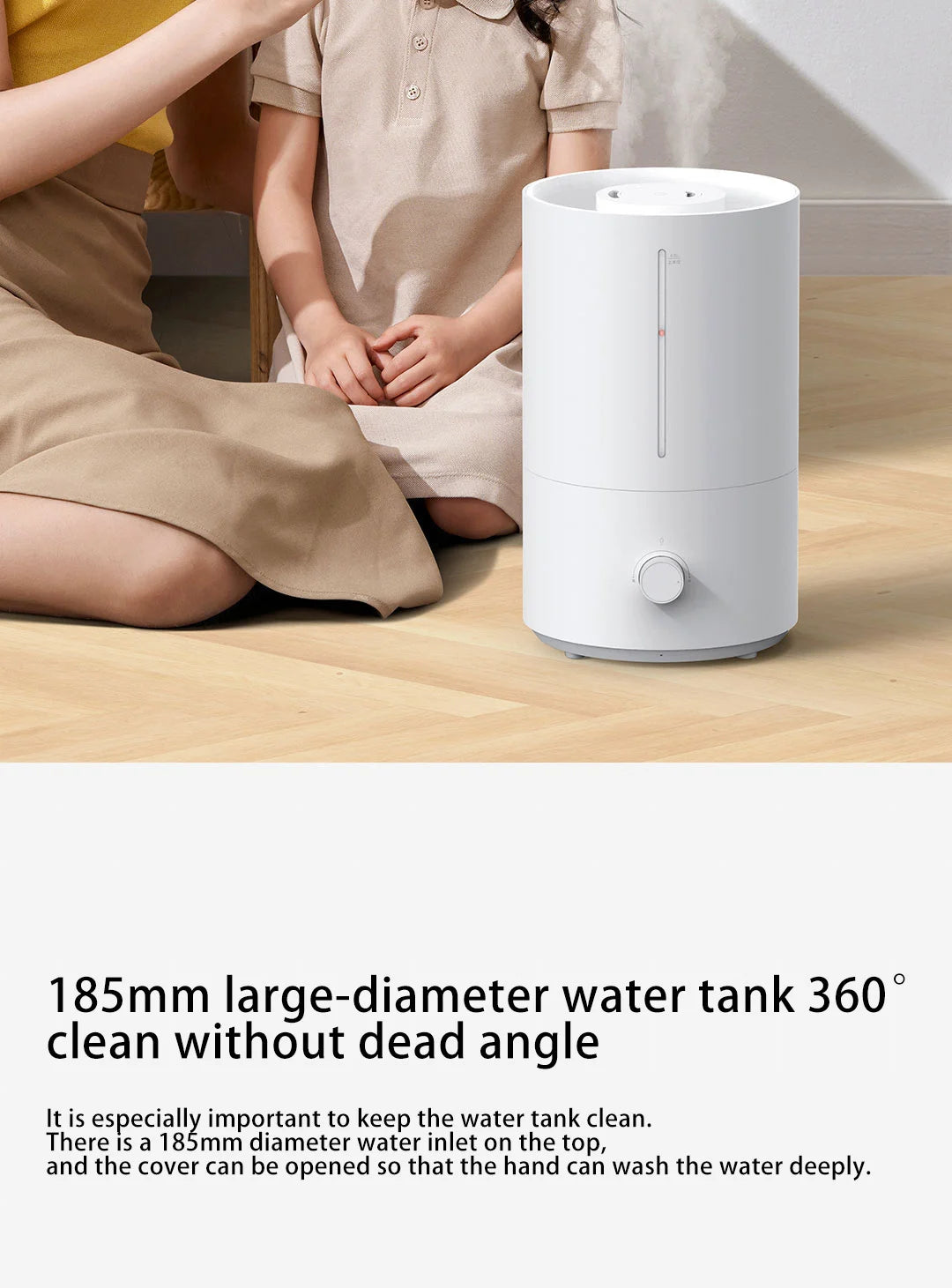Xiaomi Luftfuktare 2 4L Tyst Dimma Luftfuktighetskontroll 300mL/h