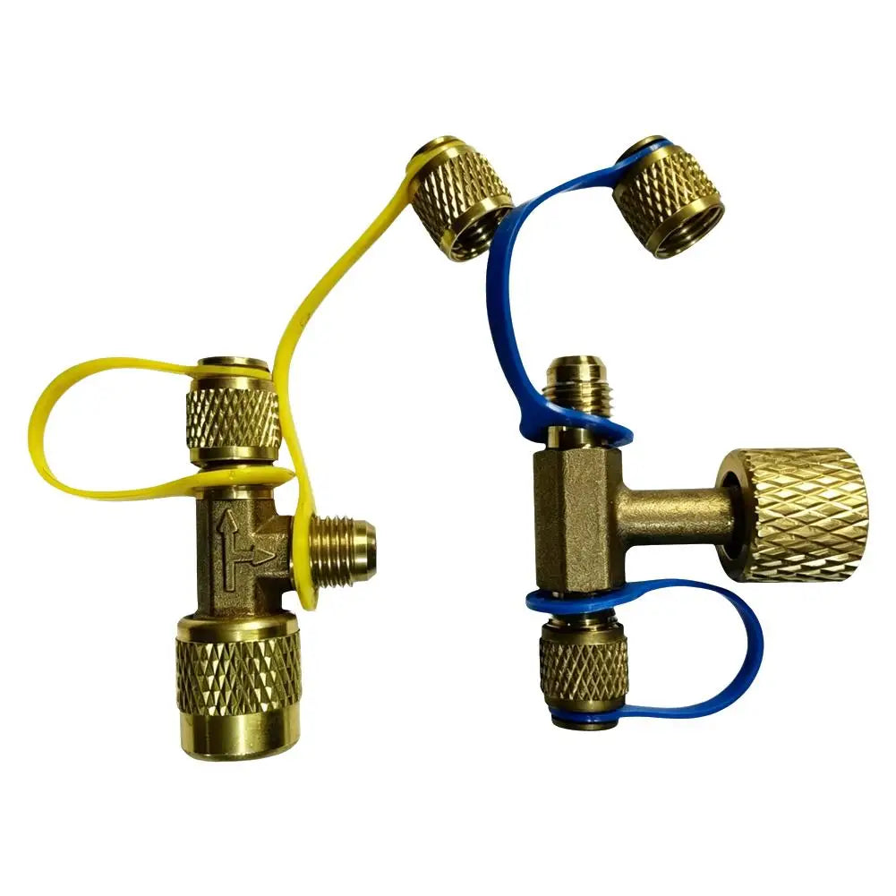 Three-Way HVAC Vacuum Gauge Valve Adapter