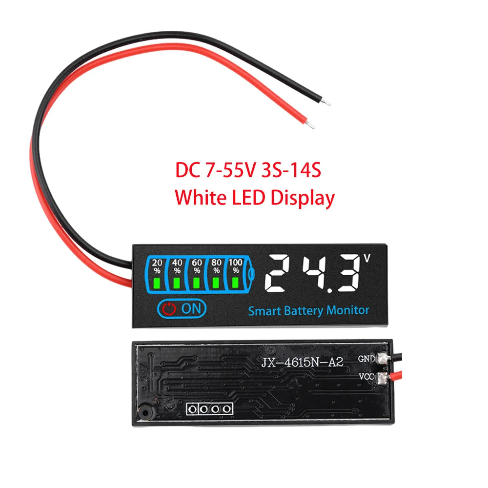 1-7S 2-8S 3-14S Battery Level Indicator 18650 Lithium Universal Battery Capacity Charge Tester LED Indicator Light Display Board 