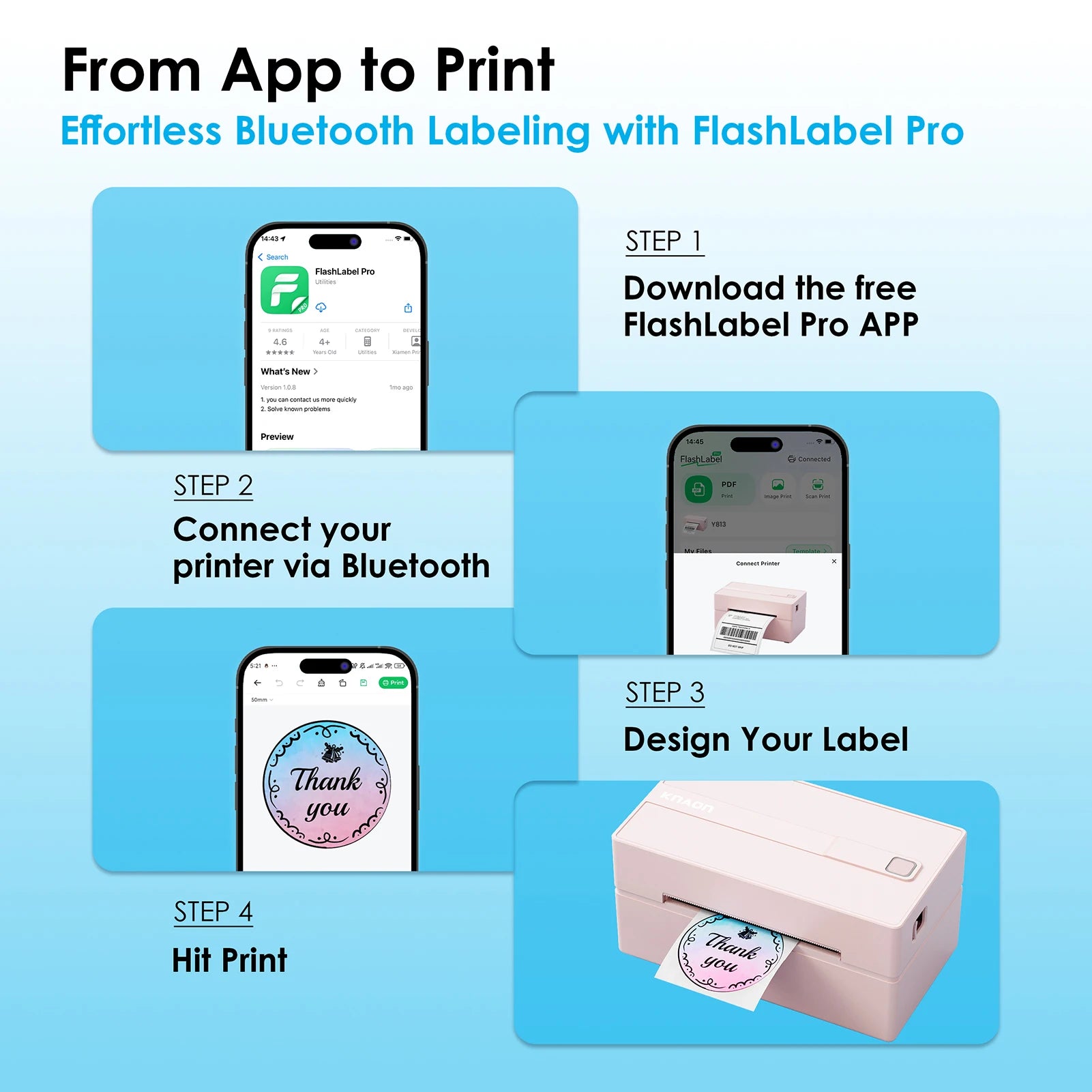 Thermal Label Printer 4x6 Shipping Label Printer for Home Use